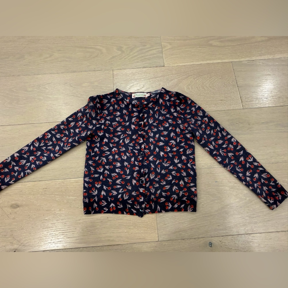 Bonpoint cherry wool cardigan 8Y